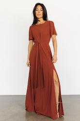 Naomi Short Sleeve Maxi Dress | Cinnamon
